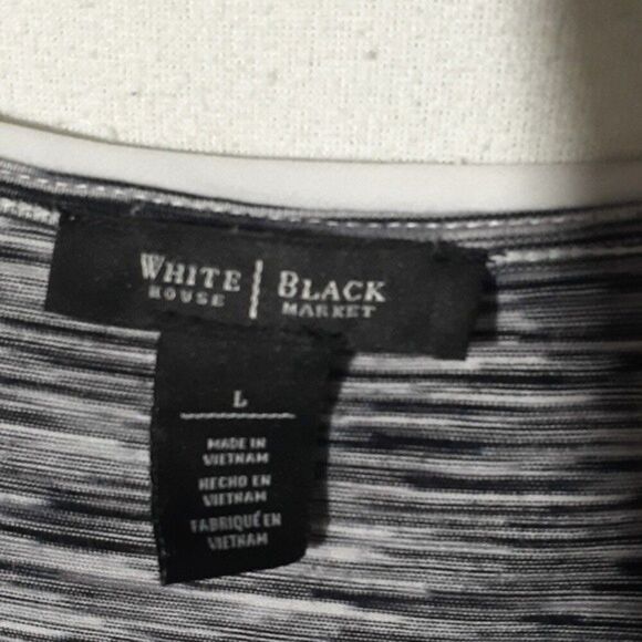 White House Black Market crop top l large knit marled shirt athleisure casual - Picture 2 of 5